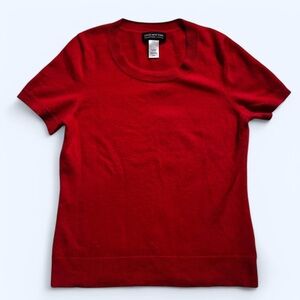 Jones New York 100% cashmere red short-sleeved sweater - M